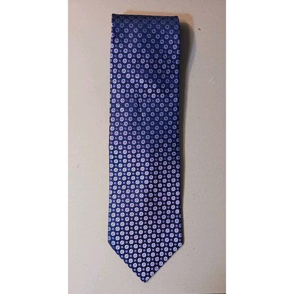 ROBERTO VILLINI 100% Silk Tie Purple Dots Geometric Men's 60" x 3-7/8" - Picture 1 of 2